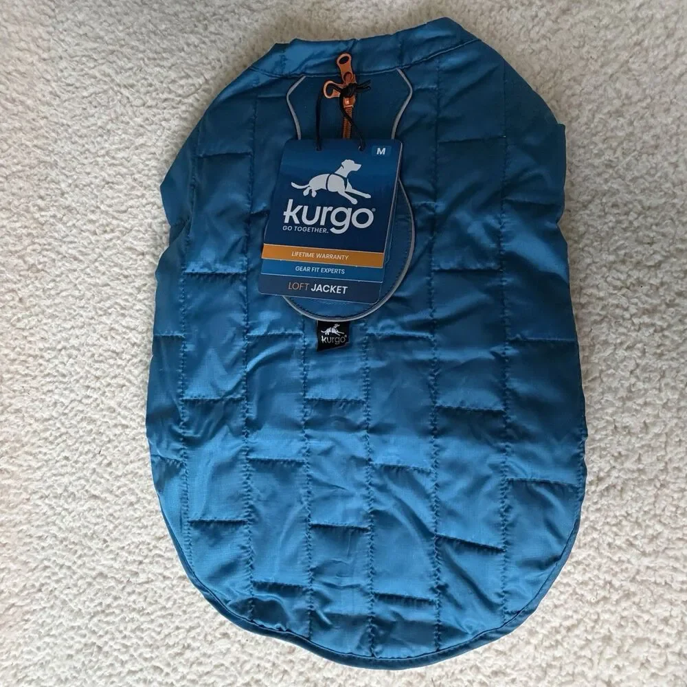 Kurgo Loft Jacket for Dogs Coastal Blue/Orange Winter Coat Medium M